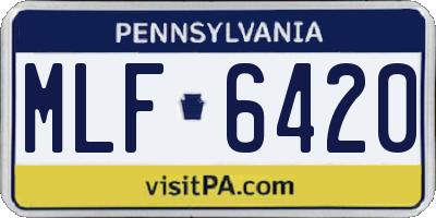 PA license plate MLF6420