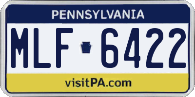 PA license plate MLF6422