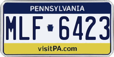PA license plate MLF6423