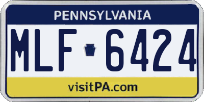 PA license plate MLF6424
