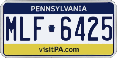 PA license plate MLF6425