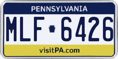 PA license plate MLF6426