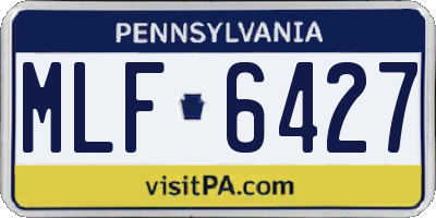 PA license plate MLF6427