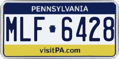 PA license plate MLF6428