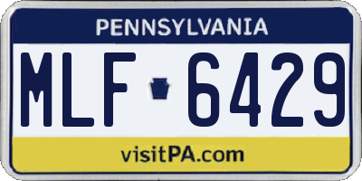 PA license plate MLF6429