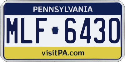 PA license plate MLF6430