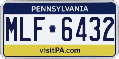 PA license plate MLF6432