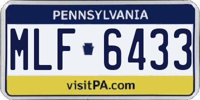 PA license plate MLF6433