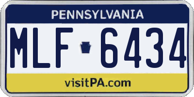 PA license plate MLF6434