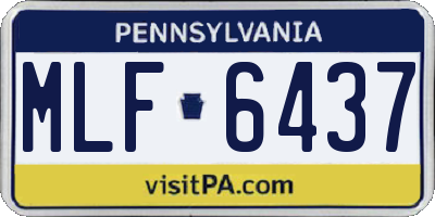 PA license plate MLF6437