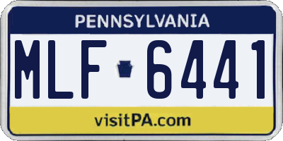 PA license plate MLF6441