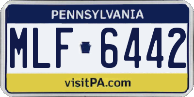 PA license plate MLF6442