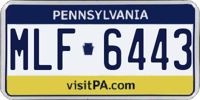 PA license plate MLF6443