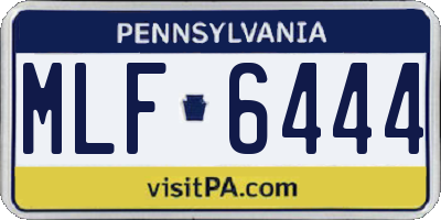 PA license plate MLF6444