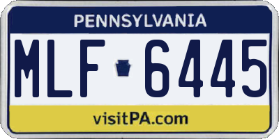 PA license plate MLF6445