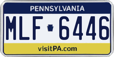 PA license plate MLF6446