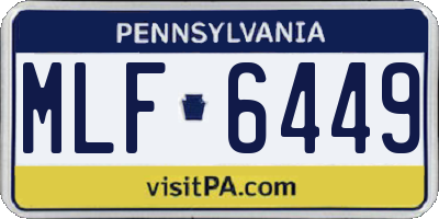 PA license plate MLF6449