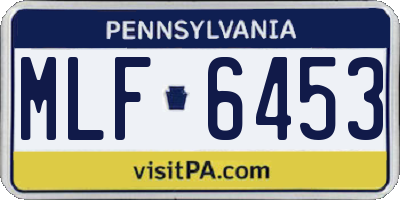 PA license plate MLF6453