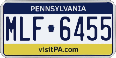 PA license plate MLF6455