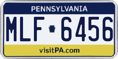 PA license plate MLF6456