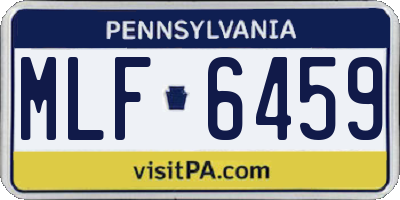 PA license plate MLF6459