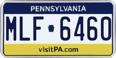 PA license plate MLF6460