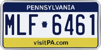 PA license plate MLF6461