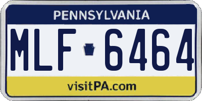 PA license plate MLF6464