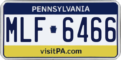 PA license plate MLF6466