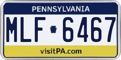 PA license plate MLF6467