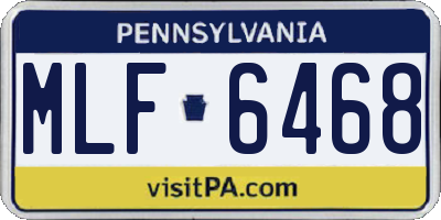 PA license plate MLF6468
