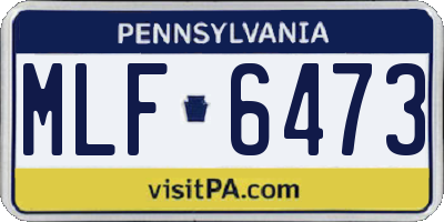PA license plate MLF6473