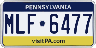 PA license plate MLF6477