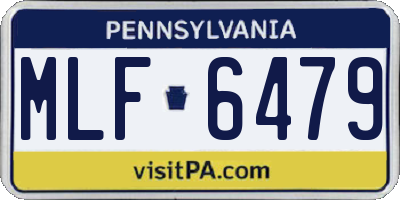 PA license plate MLF6479