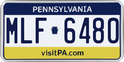 PA license plate MLF6480