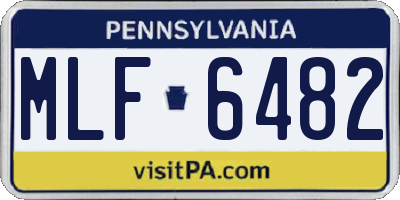 PA license plate MLF6482