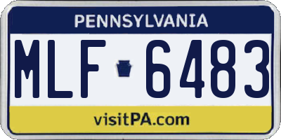 PA license plate MLF6483