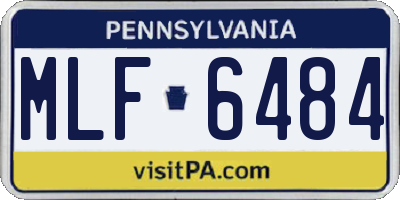 PA license plate MLF6484