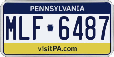 PA license plate MLF6487