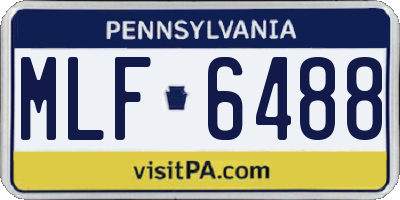 PA license plate MLF6488