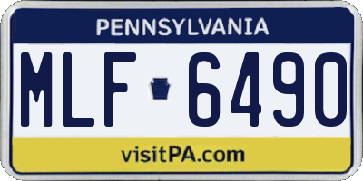 PA license plate MLF6490