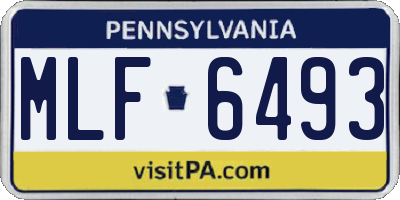 PA license plate MLF6493
