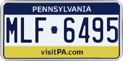PA license plate MLF6495
