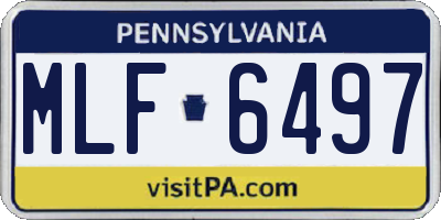 PA license plate MLF6497