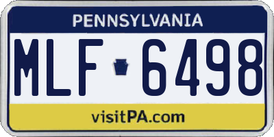 PA license plate MLF6498