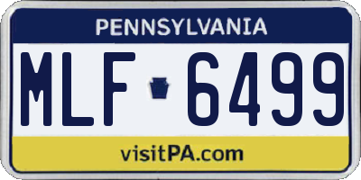 PA license plate MLF6499