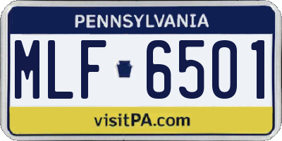 PA license plate MLF6501