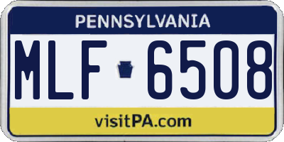 PA license plate MLF6508