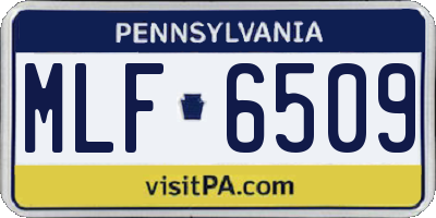 PA license plate MLF6509