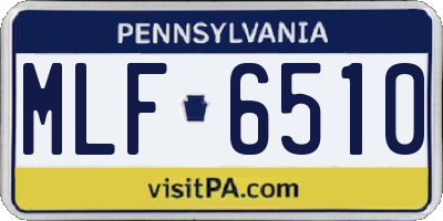 PA license plate MLF6510